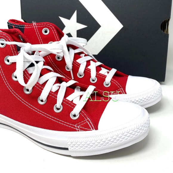 Converse Ctas High Top Enamel Red Black Men’s - Picture 5 of 12